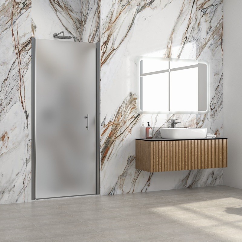 Porta doccia battente 80 cm vetro opaco altezza 200h | KS2800AI kamalu - 2