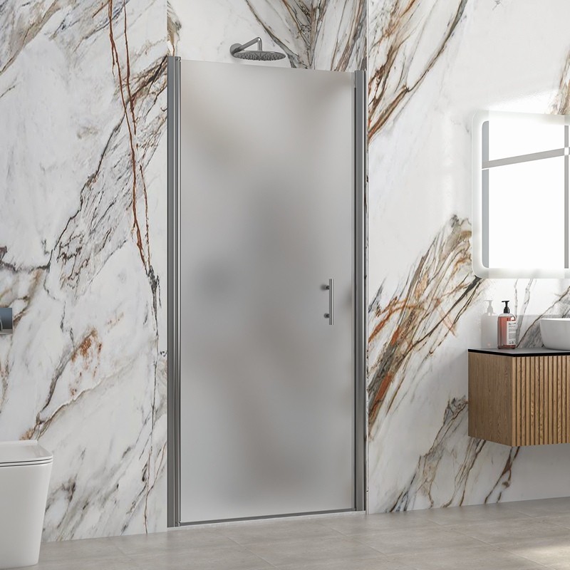 Porta doccia battente 90 cm vetro opaco altezza 200h | KS2800AI kamalu - 1