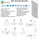 Porta doccia battente 90 cm colore nero altezza 200h | KS2800N kamalu - 3