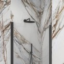 Porta doccia battente 90 cm colore nero altezza 200h | KS2800N kamalu - 5