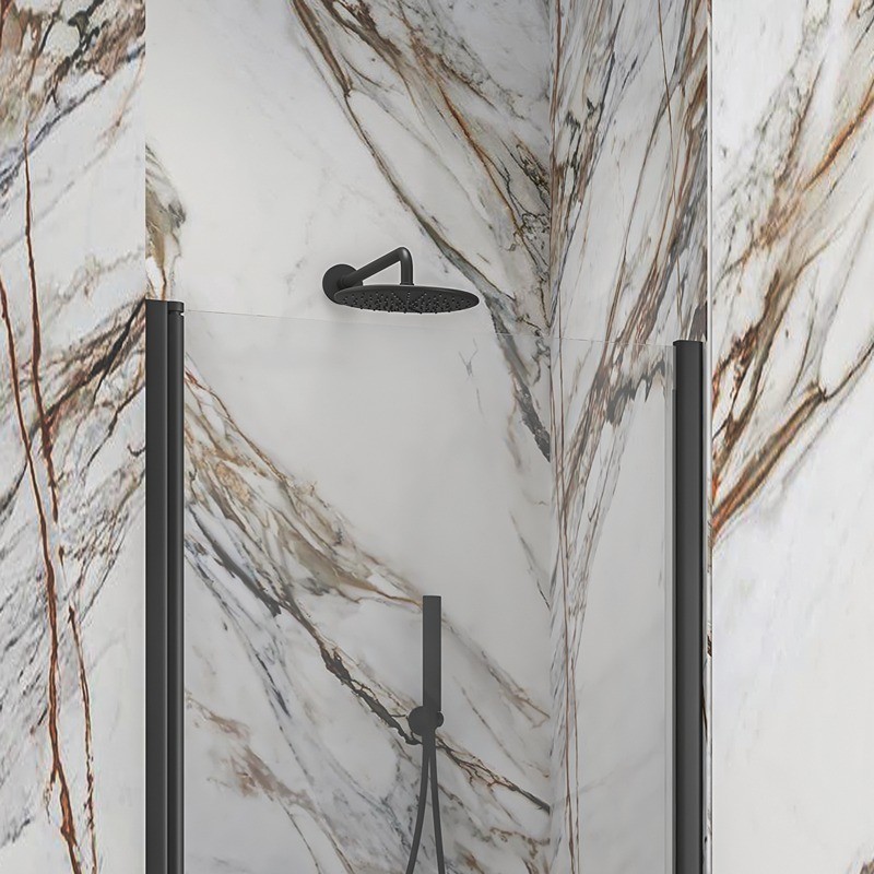 Porta doccia battente 90 cm colore nero altezza 200h | KS2800N kamalu - 5