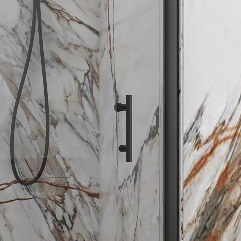 Porta doccia battente 90 cm colore nero altezza 200h | KS2800N kamalu - 6