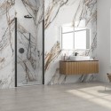 Porta doccia battente 90 cm colore nero altezza 200h | KS2800N kamalu - 2