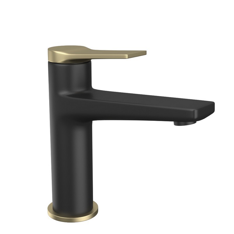 Miscelatore lavabo finitura nera opaca con leva in bronzo | KAM-KANDA NERO-B kamalu - 1