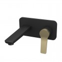 Miscelatore lavabo a muro finitura nera e leva in bronzo | KAM-KANDA NERO-B kamalu - 2