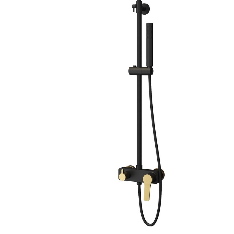 Colonna doccia con finitura nera e dettagli bronzo | KAM-KANDA NERO-B kamalu - 5