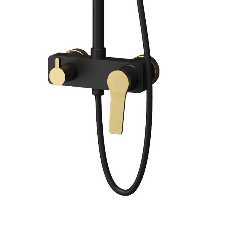 Colonna doccia con finitura nera e dettagli bronzo | KAM-KANDA NERO-B kamalu - 3
