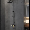 Colonna doccia con finitura nera e dettagli bronzo | KAM-KANDA NERO-B kamalu - 1