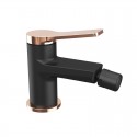 Miscelatore bidet colore nero opaco con leva in oro rosa | KAM-KANDA NERO-RG kamalu - 1