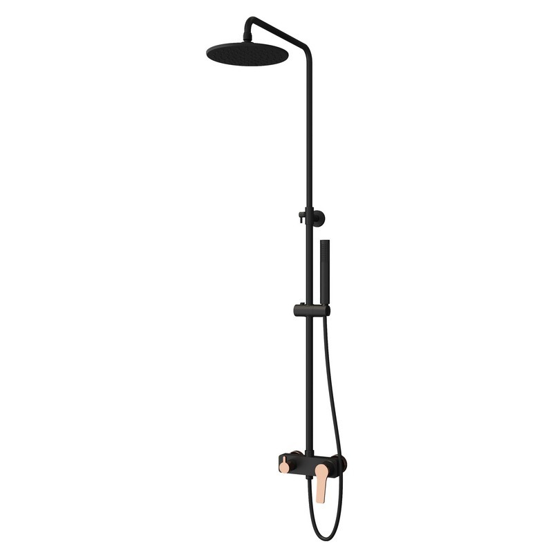 Colonna doccia con finitura nera e dettagli in oro rosa | KAM-KANDA NERO-RG kamalu - 2