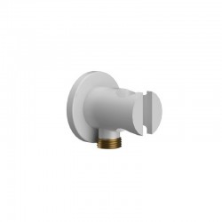 Presa acqua doccia con sostegno doccetta design tondo bianco | KAM-KANDA BIANCO kamalu - 1