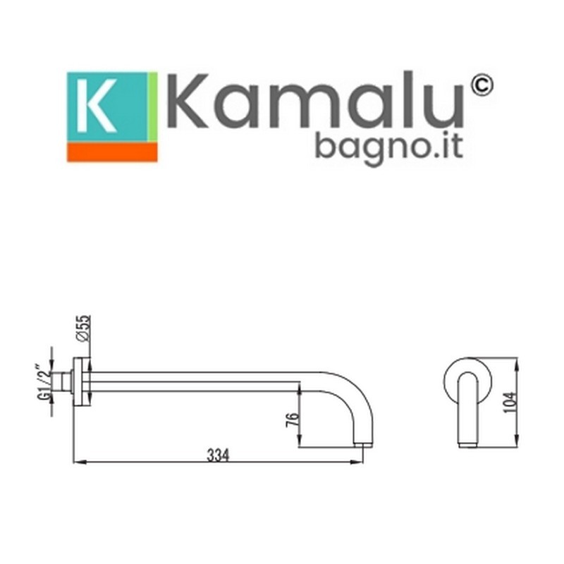 Set doccia a incasso colore bianco con dettagli bronzo | KAM-KANDA BIANCO-BR kamalu - 5