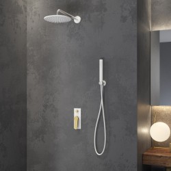 Set doccia a incasso colore bianco con dettagli bronzo | KAM-KANDA BIANCO-BR kamalu - 1