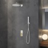 Set doccia a incasso colore bianco con dettagli bronzo | KAM-KANDA BIANCO-BR kamalu - 1