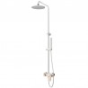 Colonna doccia fissa con deviatore e doccetta finitura bianca con dettagli oro rosa| KAM-KANDA BIANCO-RG kamalu - 3