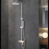 Colonna doccia fissa con deviatore e doccetta finitura bianca con dettagli oro rosa| KAM-KANDA BIANCO-RG kamalu - 1