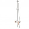 Colonna doccia fissa con deviatore e doccetta finitura bianca con dettagli oro rosa| KAM-KANDA BIANCO-RG kamalu - 4