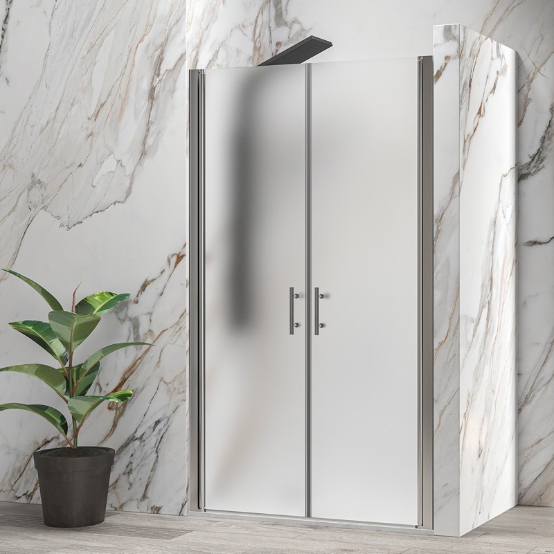Porta doccia saloon 120 cm vetro opaco altezza 200h | KSAL2800AI kamalu - 1