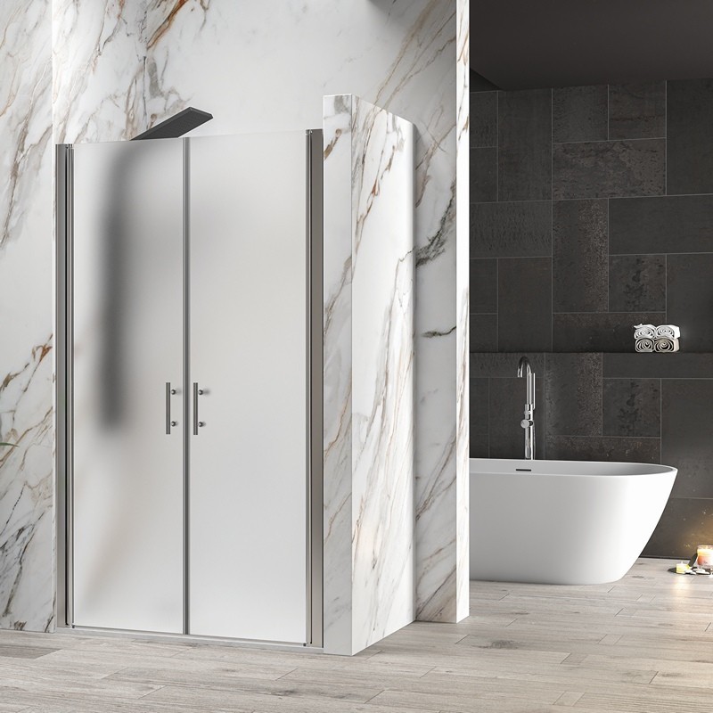 Porta doccia saloon 120 cm vetro opaco altezza 200h | KSAL2800AI kamalu - 8