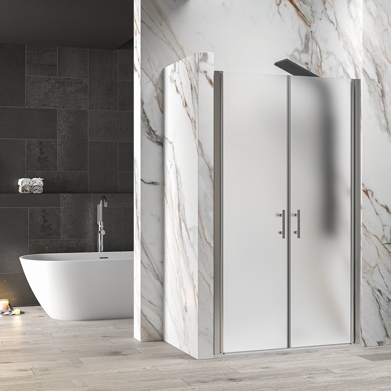 Porta doccia saloon 120 cm vetro opaco altezza 200h | KSAL2800AI kamalu - 2