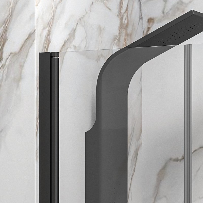 Porta doccia saloon 95-100 cm profili neri altezza 200h | KSAL2800AN kamalu - 5
