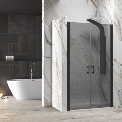 Porta doccia saloon 115-120 cm vetro fumé | KSAL2800AN kamalu - 1