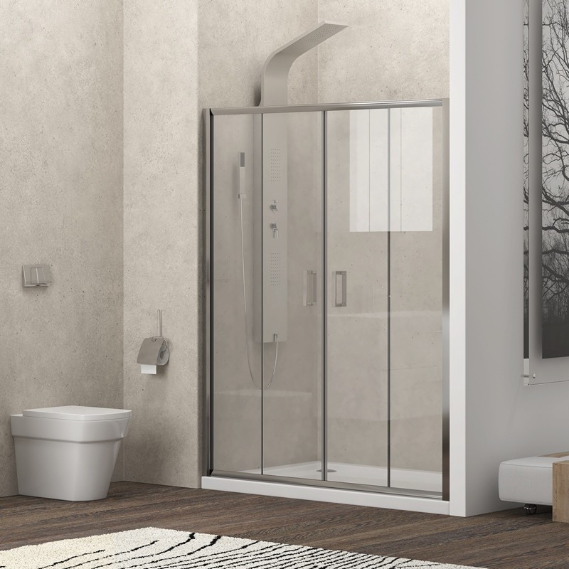 Nicchia doccia 190cm doppio scorrevole altezza 180cm | KAM-KNF6000 kamalu - 4