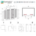 Nicchia doccia 190cm doppio scorrevole altezza 180cm | KAM-KNF6000 kamalu - 3