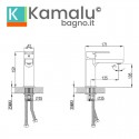 Miscelatore lavabo design minimale con finitura cromata | ELE-180L kamalu - 3