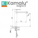 Rubinetto bagno design alto in ottone finitura cromata | Lara-910LA kamalu - 3