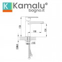 Rubinetto lavabo monocomando in ottone cromato | Lara-910L kamalu - 3