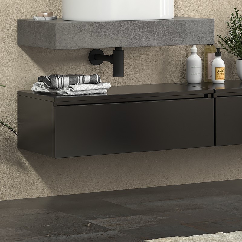 Composizione bagno con 2 mobiletti 80 cm e mensolone 80 cm | KAM-KK803 kamalu - 5