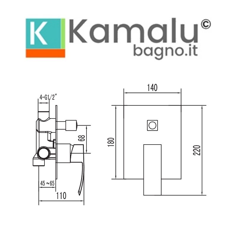 Miscelatore incasso doccia con deviatore | Lison-DID kamalu - 2