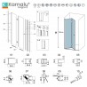 Porta doccia a libro 60 cm colore nero altezza 200h | KAM-KS700N kamalu - 3