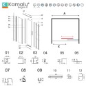Porta doccia 120 cm scorrevole vetro 6 mm altezza 200h | KLA4000C kamalu - 3