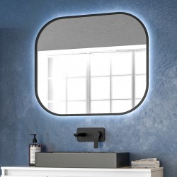 Specchio bagno led retroilluminato 60x70 cm cornice nera | KAM-S6700N kamalu - 1
