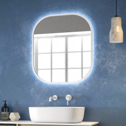 Specchio bagno led retroilluminato 60x70 cm cornice bianca | KAM-S6700B kamalu - 1