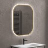 Specchio bagno led retroilluminato 70x80 cm cornice oro | KAM-S6700G kamalu - 4