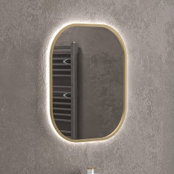 Specchio bagno led retroilluminato 70x80 cm cornice oro | KAM-S6700G kamalu - 1