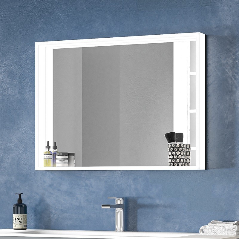 Specchio bagno 80x60 cm cornice ripiano illuminato | KAM-E800B kamalu - 4
