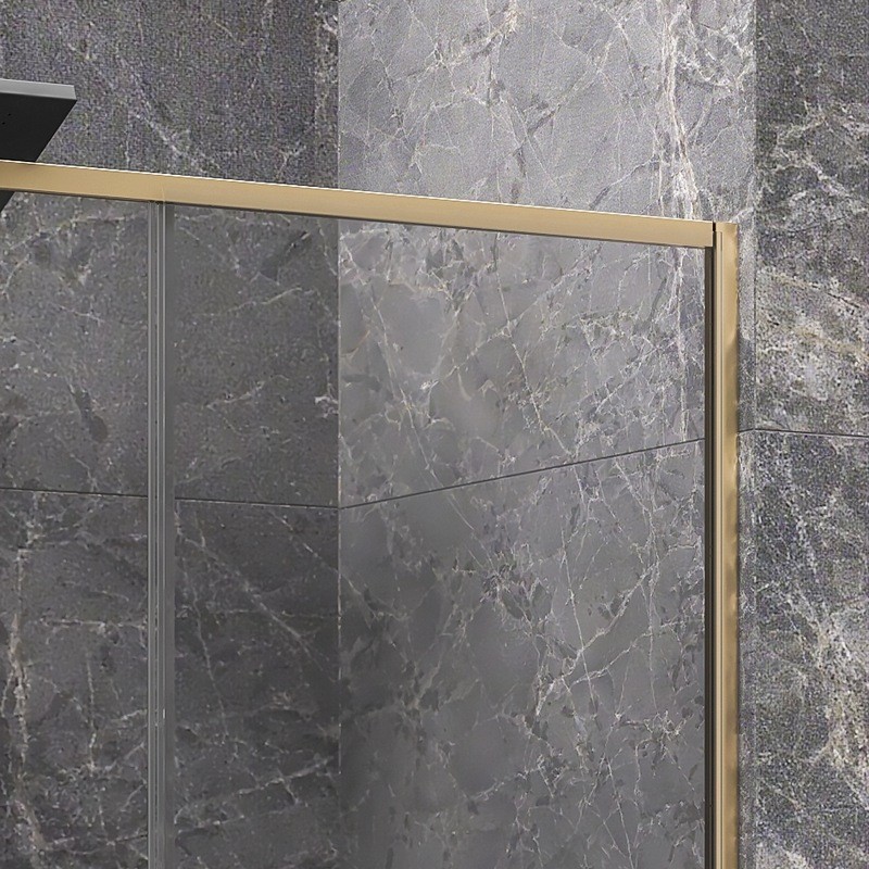 Porta doccia 150 cm oro spazzolato altezza 200h | KLA4000G kamalu - 5