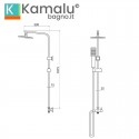 Colonna doccia design quadrato con soffione, doccetta e flessibile | V300C kamalu - 7