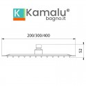Soffione doccia in acciaio 40x40 cm design quadrato ultraslim | SD40 kamalu - 3