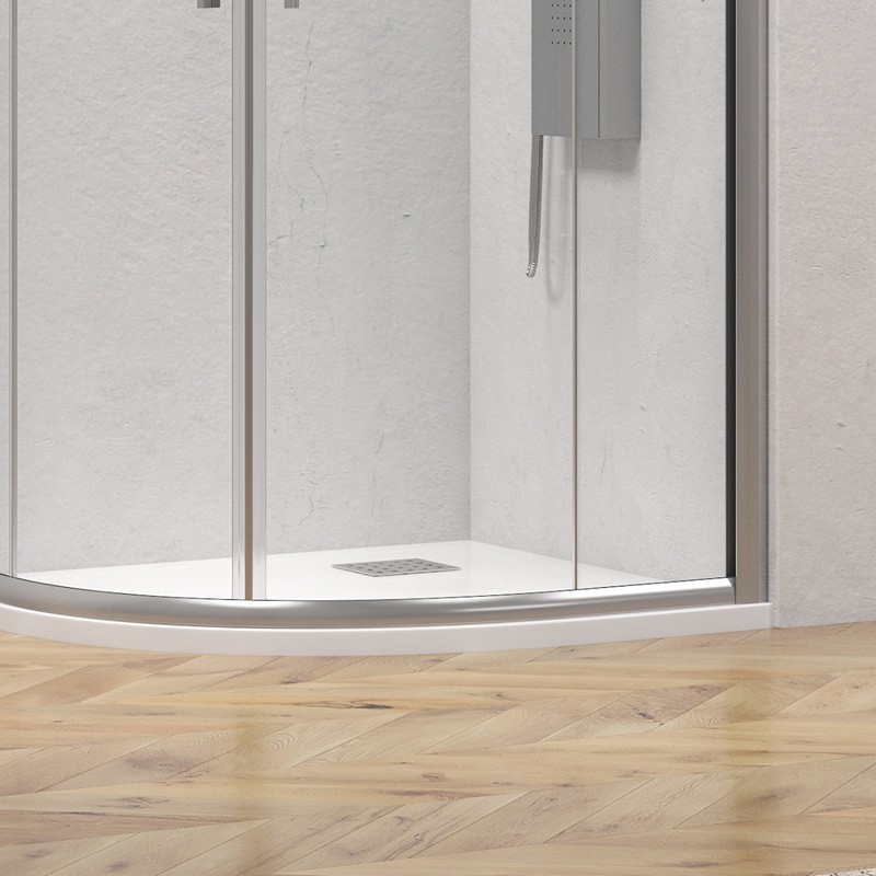 Box doccia semicircolare 80x80 finitura argento opaco | KE-2000A kamalu - 5