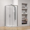 Box doccia semicircolare 80x80 finitura argento opaco | KE-2000A kamalu - 2