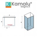 Box doccia angolare 70x100 telaio argento opaco scorrevole | KE-4000A kamalu - 3