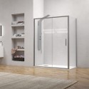 Box doccia angolare 70x100 telaio argento opaco scorrevole | KE-4000A kamalu - 1