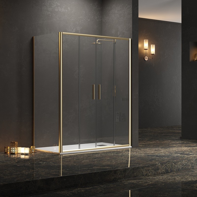 Box doccia 70x180 colore oro opaco doppio scorrevole | KE-6000G kamalu - 1