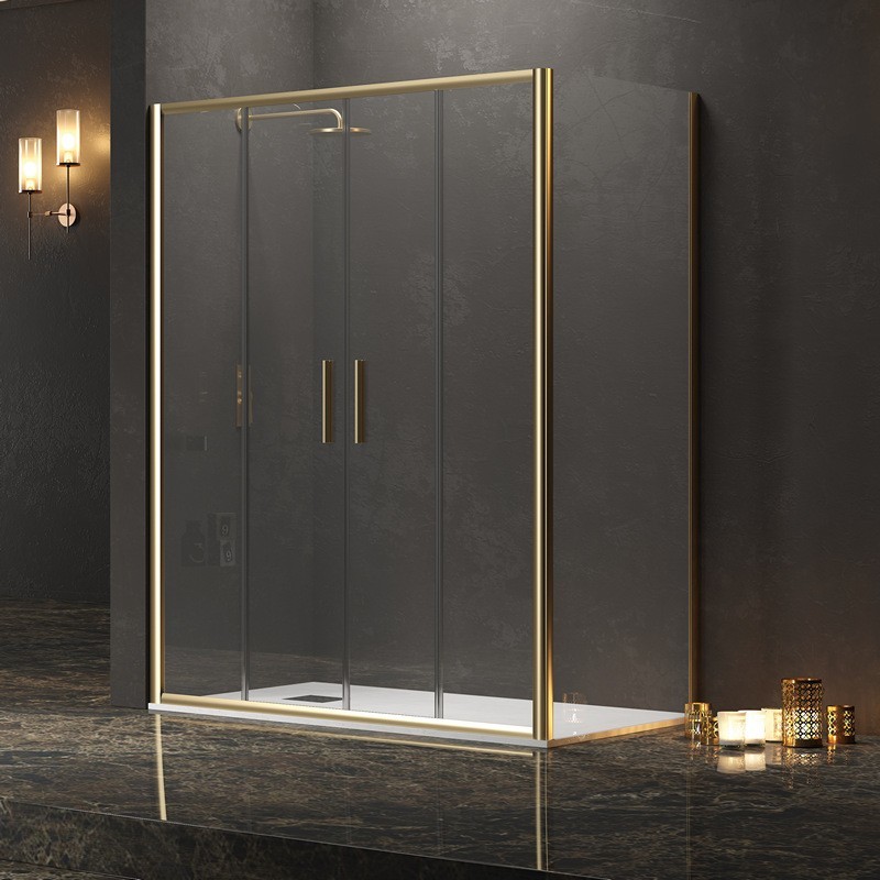 Box doccia 80x170 colore oro opaco doppio scorrevole | KE-6000G kamalu - 2