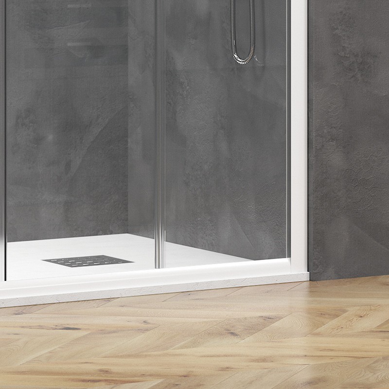 Box doccia 80x170 colore bianco opaco doppio scorrevole | KE-6000B kamalu - 4